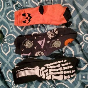 Halloween Themed Socks - Orange and Black